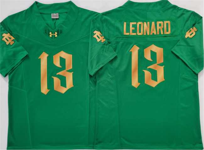 Mens Notre Dame Fighting Irish #13 Riley Leonard Green 2025 F.U.S.E. Limited Stitched Jersey